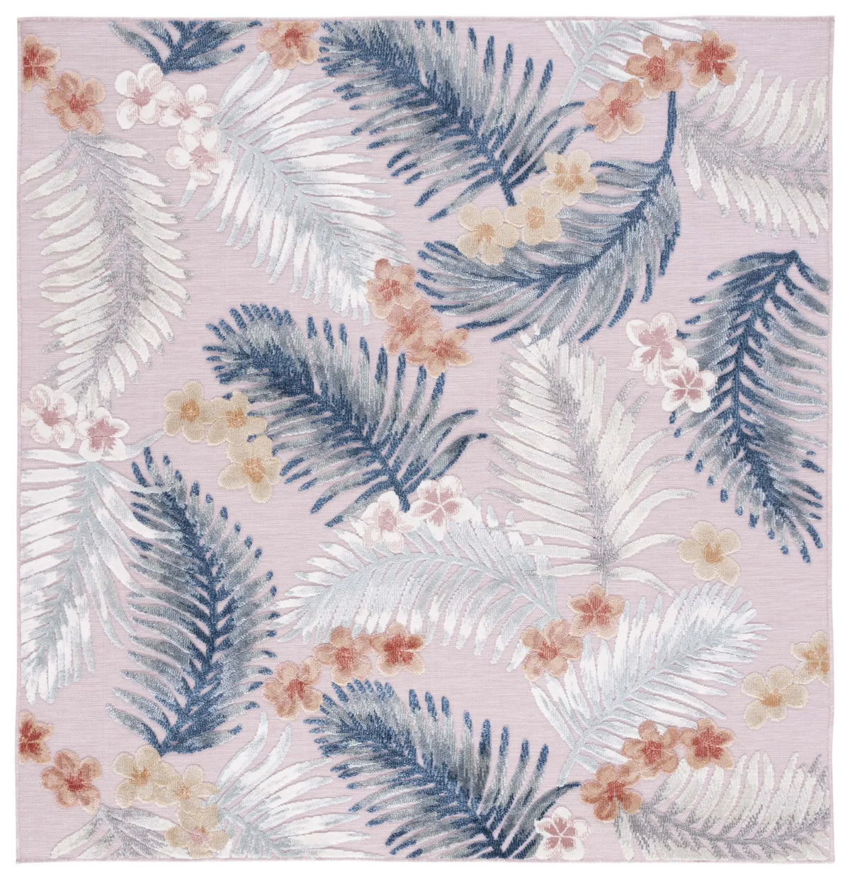 Safavieh Cabana 6'-5" x 6'-5" Rug in Pink / Grey