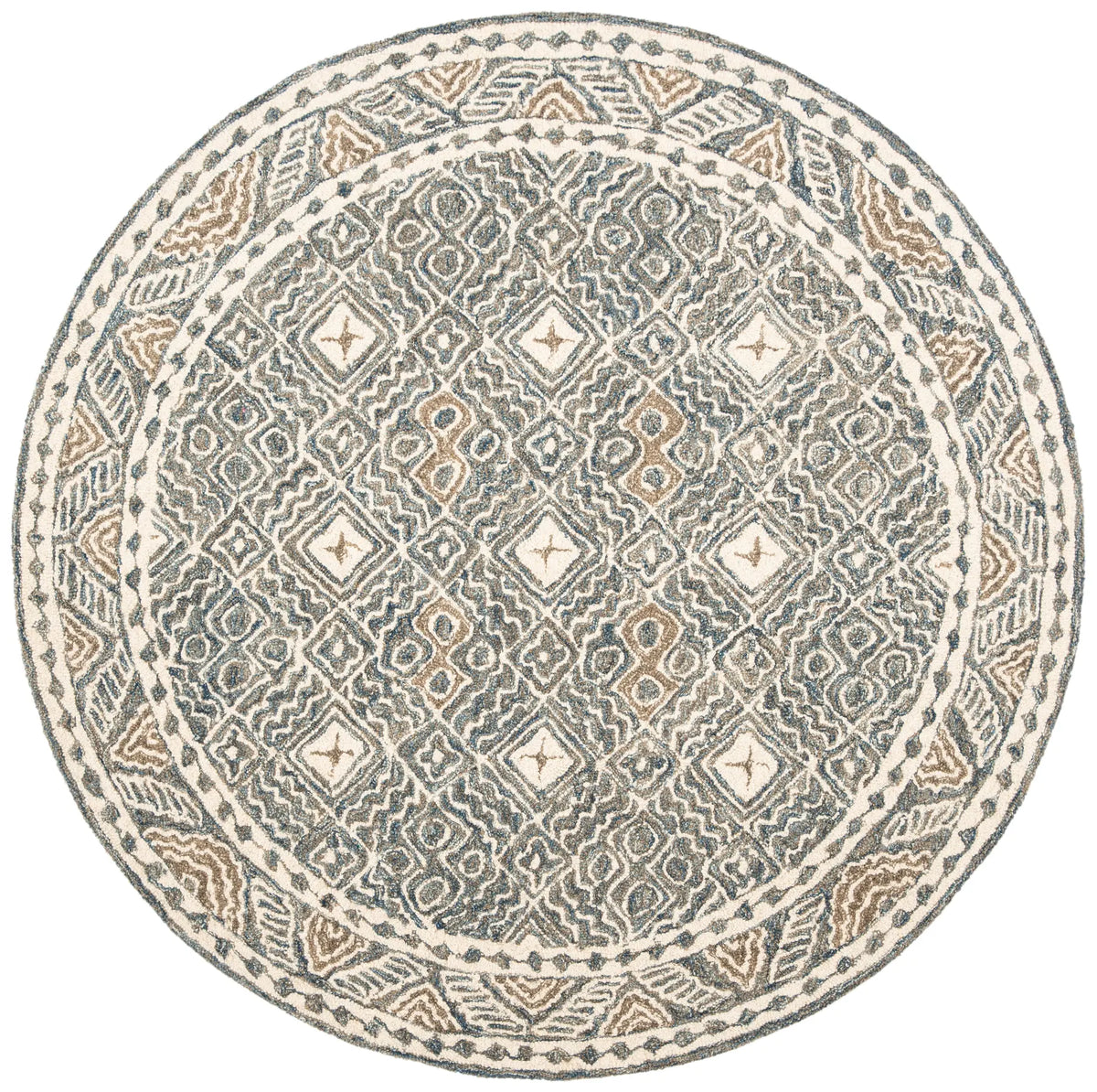 Safavieh Micro-Loop 5'-0" x 5'-0" Rug in Blue / Ivory