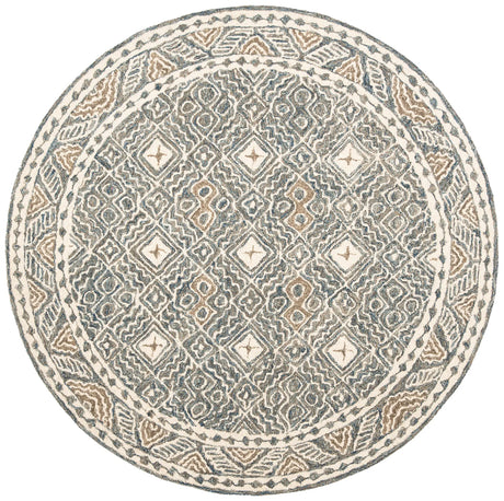 Safavieh Micro-Loop 5'-0" x 5'-0" Rug in Blue / Ivory