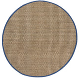 Safavieh Natural Fiber 6'-0" x 6'-0" Rug in Natural / Light Navy