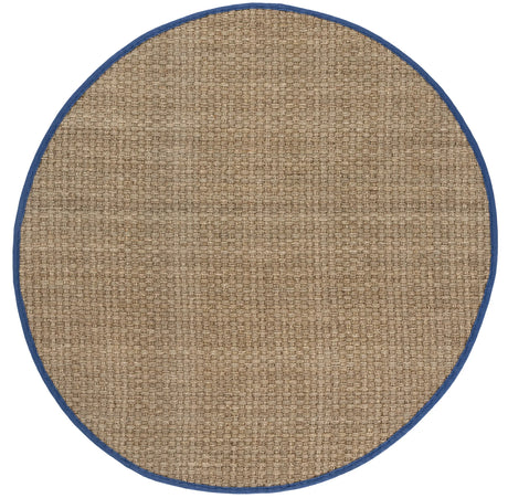 Safavieh Natural Fiber 6'-0" x 6'-0" Rug in Natural / Light Navy