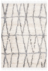 Safavieh Berber Fringe Shag 5'-3" x 7'-6" Rug in Cream / Grey