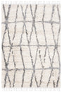 Safavieh Berber Fringe Shag 5'-3" x 7'-6" Rug in Cream / Grey