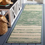 Safavieh Courtyard 2'-3" x 8'-0" Rug in Dark Green / Beige