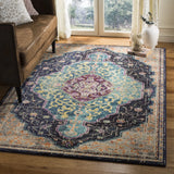 Safavieh Monaco 4'-0" x 5'-7" Rug in Black / Blue