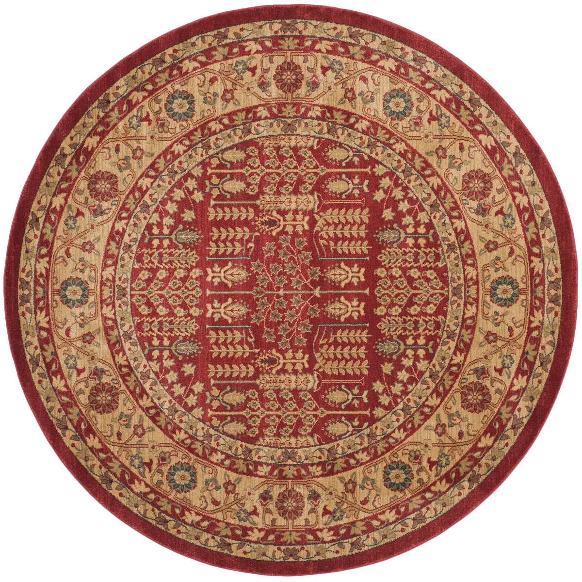 Safavieh Mahal 5'-1" x 5'-1" Rug in Red / Natural