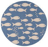 Safavieh Courtyard 5'-3" x 5'-3" Rug in Blue / Beige