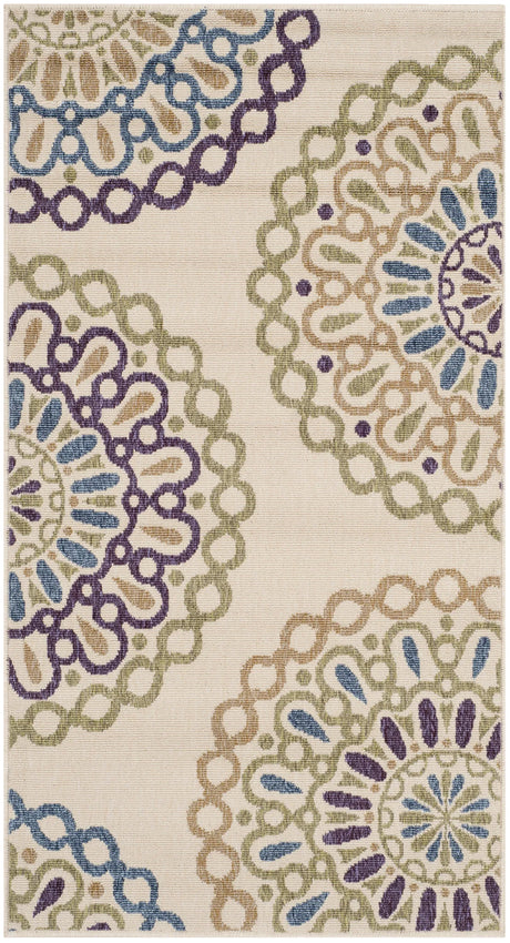 Safavieh Veranda 2'-7" x 5'-0" Rug in Cream / Green