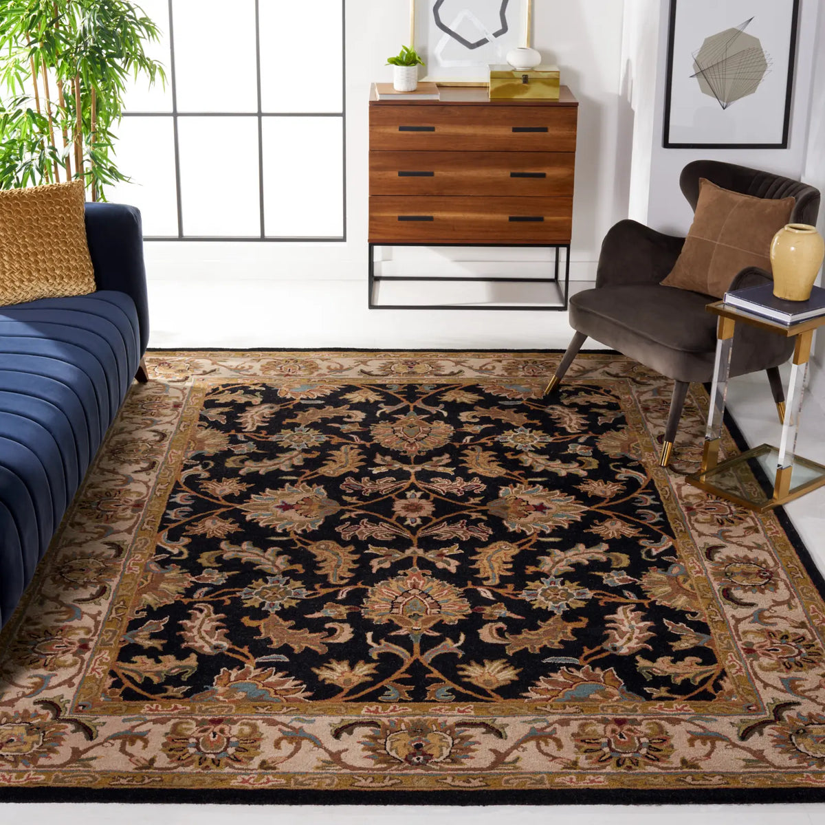 Safavieh Heritage 9'-6" x 13'-6" Rug in Black / Beige