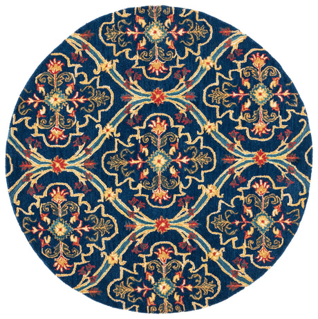 Safavieh Heritage 6'-0" x 6'-0" Rug in Navy / Yellow
