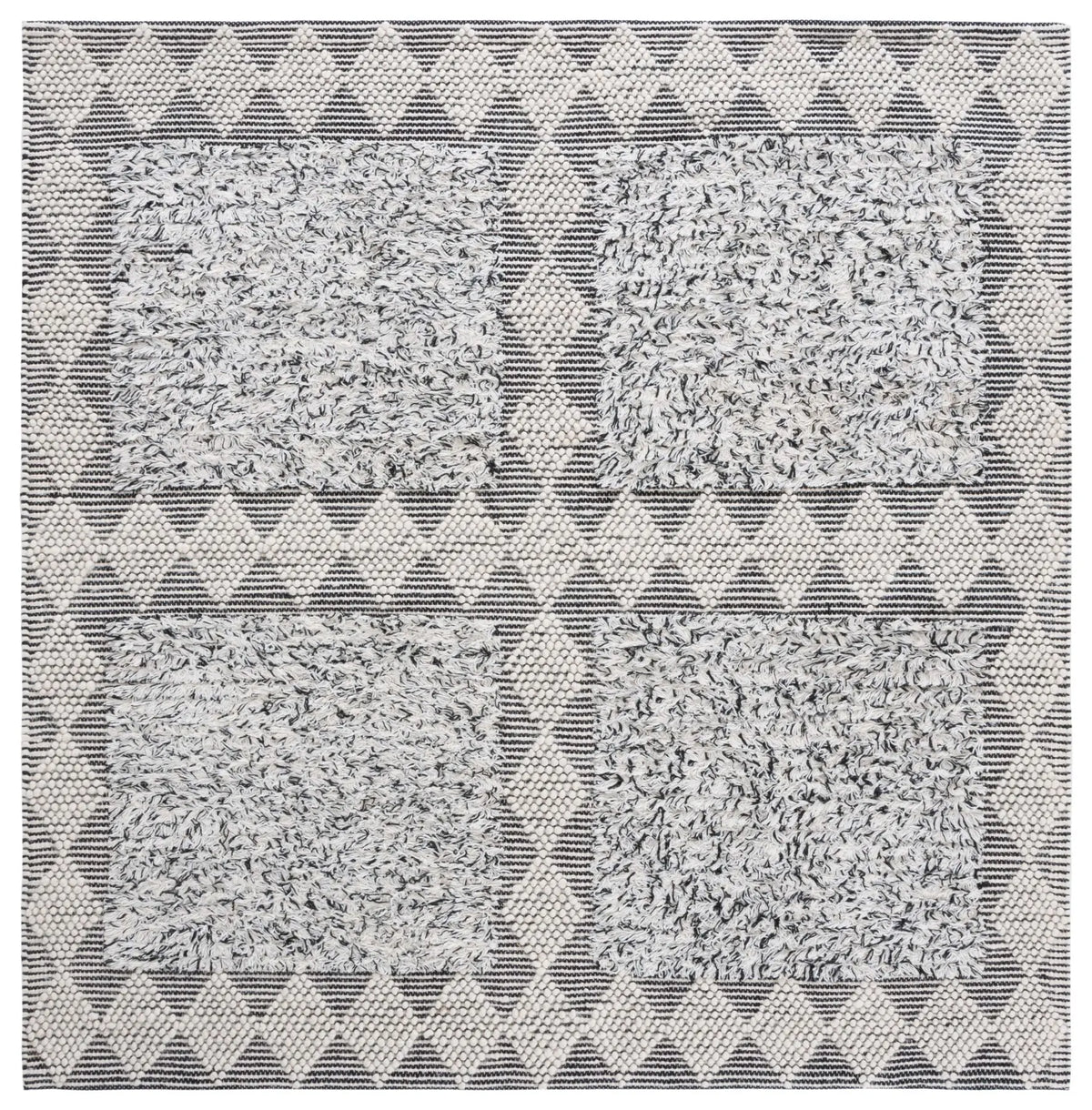 Safavieh Natura 6'-0" x 6'-0" Rug in Black / Ivory