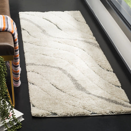 Safavieh Florida Shag 2'-3" x 7'-0" Rug in Cream / Light Blue
