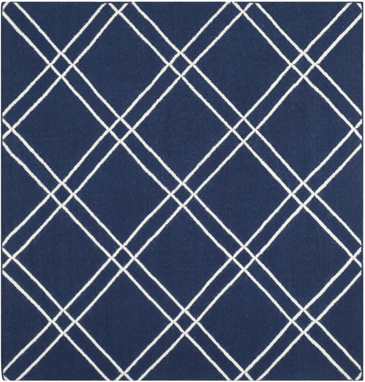 Safavieh Dhurries 6'-0" x 6'-0" Rug in Navy / Ivory