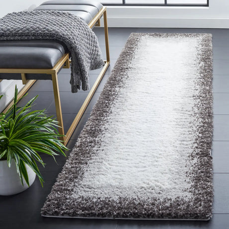 Safavieh Berber Shag 2'-3" x 8'-0" Rug in Dark Grey / Grey