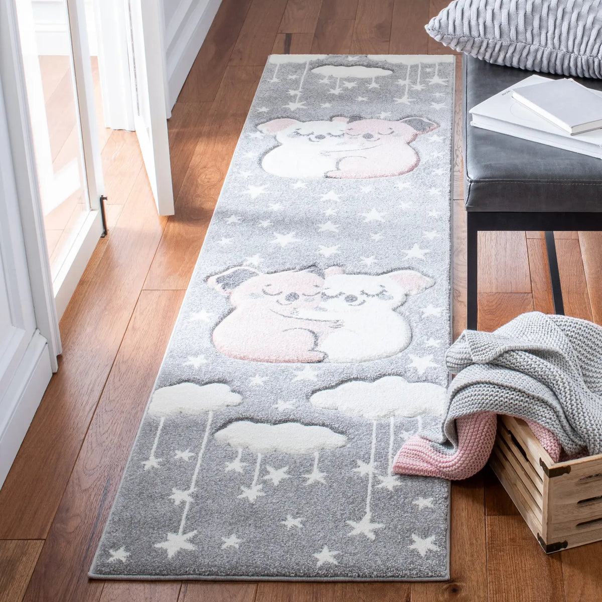 Safavieh Carousel Kids 100 2'-0" x 8'-0" Rug in Grey / Ivory
