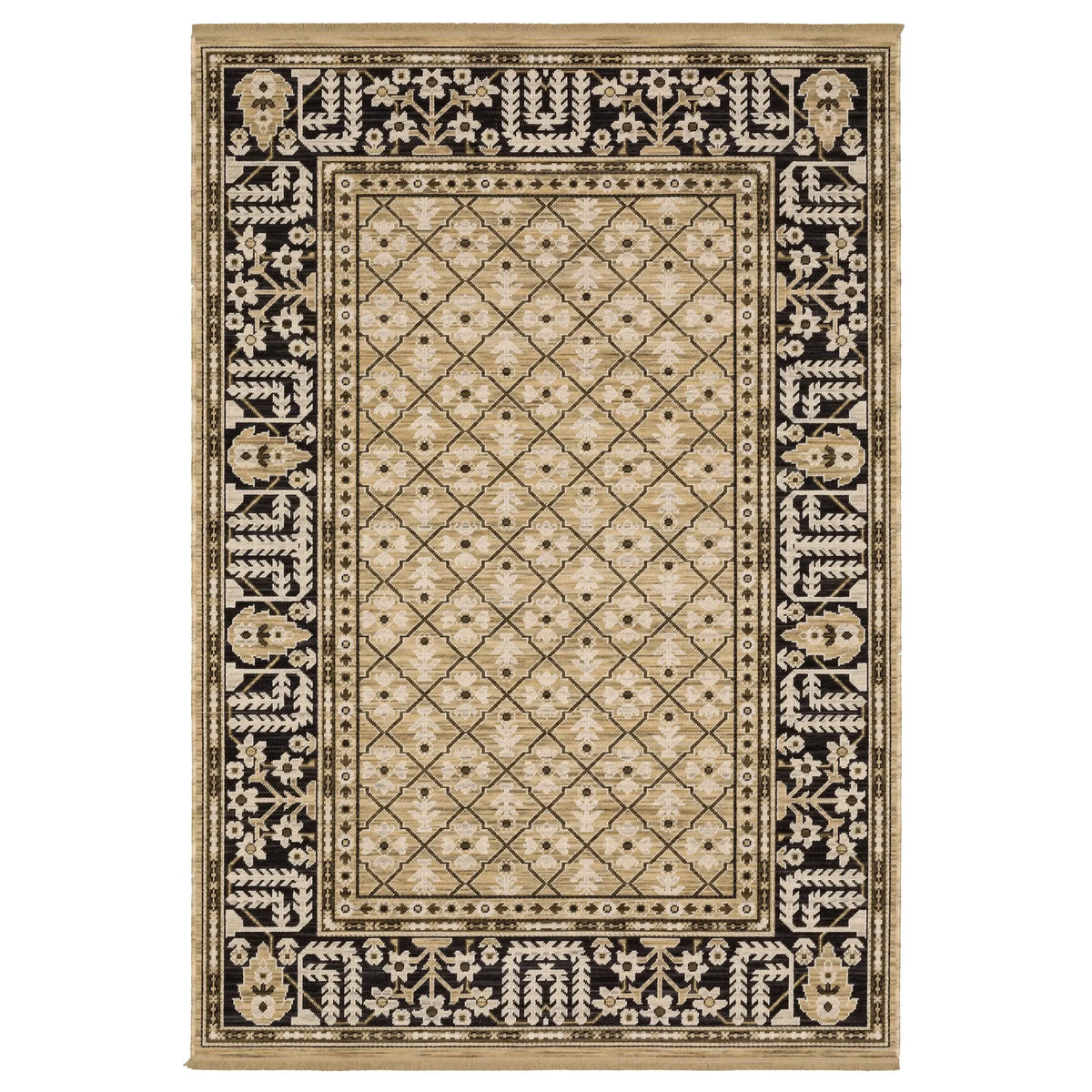 Oriental Weavers Sphinx Acacia ACA12 Black Rugs - main flat