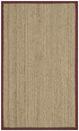 Safavieh Natural Fiber 2'-6" x 4'-0" Rug in Natural / Burgundy Red