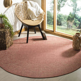 Safavieh Courtyard 6'-7" x 6'-7" Rug in Terracotta / Beige