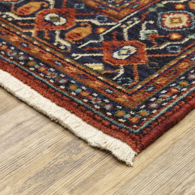 Oriental Weavers Sphinx Lilihan 001C6 Red/ Blue Rugs - corner detail