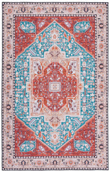 Safavieh Tucson 4'-0" x 6'-0" Rug in Aqua / Rust
