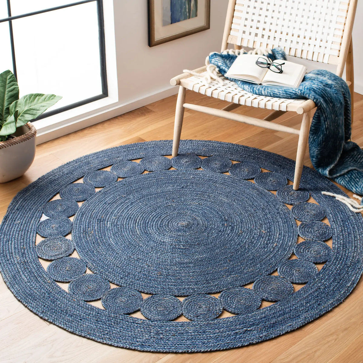 Safavieh Natural Fiber 5'-0" x 5'-0" Rug in Navy