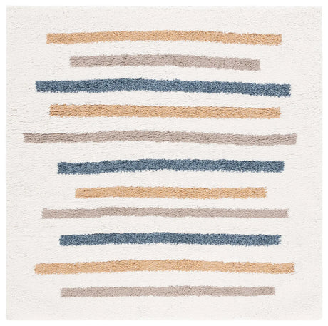 Safavieh Calico Shag 6'-7" x 6'-7" Rug in Ivory / Gold