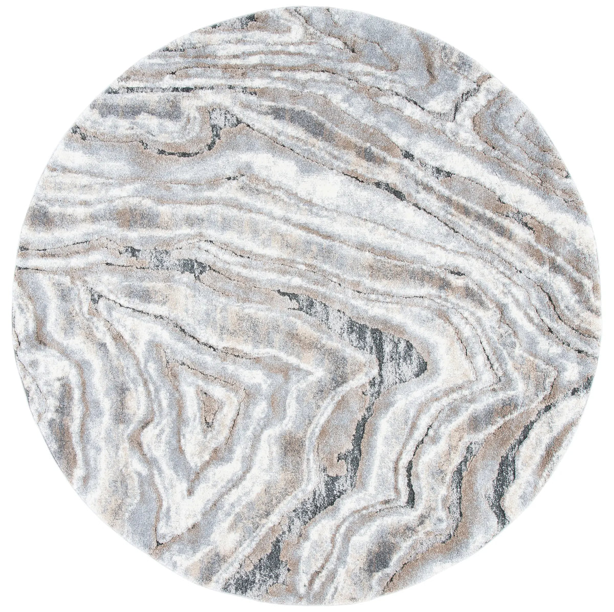 Safavieh Cyrus Shag 6'-7" x 6'-7" Rug in Beige / Grey
