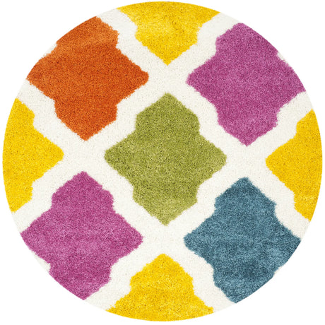 Safavieh Sgk-Shag Kids 6'-7" x 6'-7" Rug in Ivory / Multi