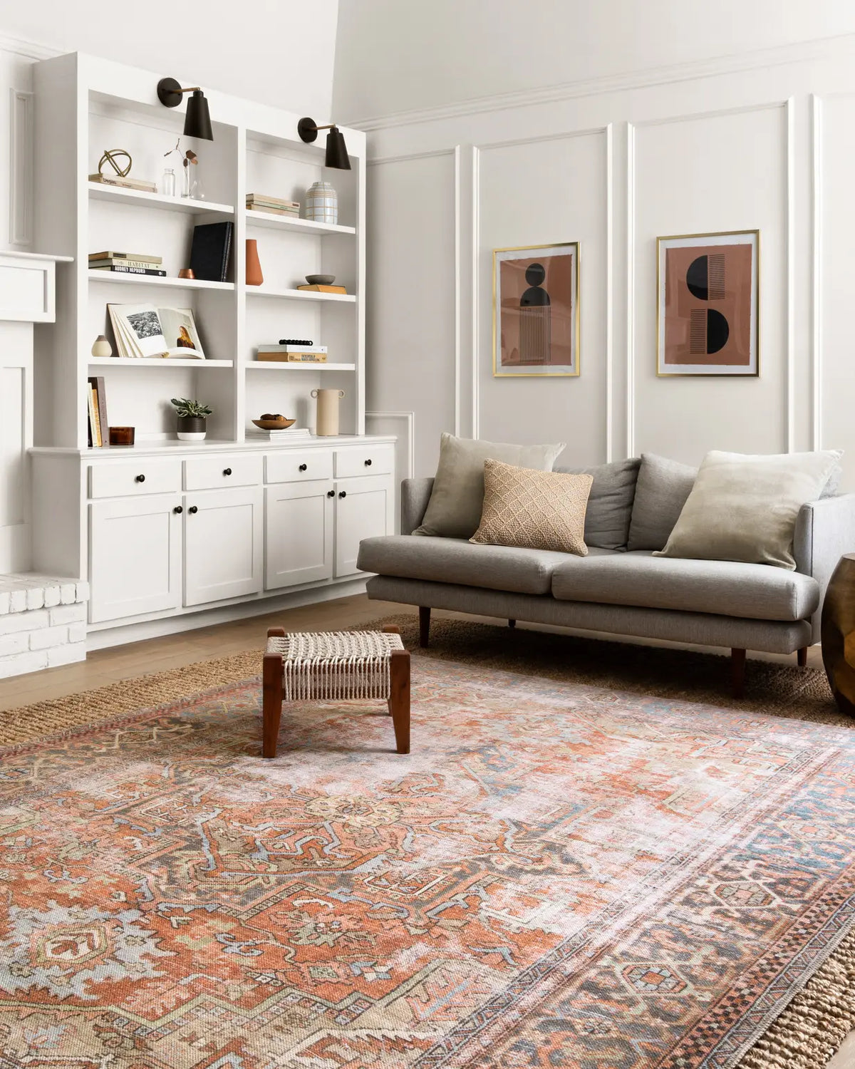 Loloi Loren Lq-15 Terracotta / Sky Rugs - room scene 2