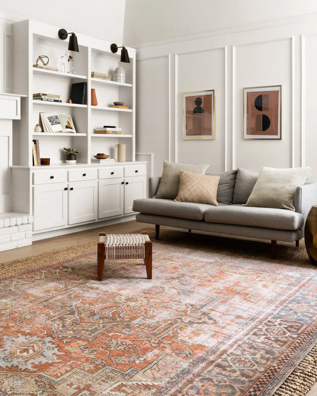 Loloi Loren Lq-15 Terracotta / Sky Rugs - room scene 2