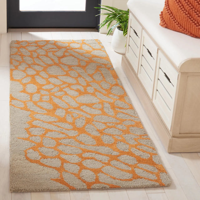Safavieh Blossom 2'-3" x 10'-0" Rug in Grey / Orange