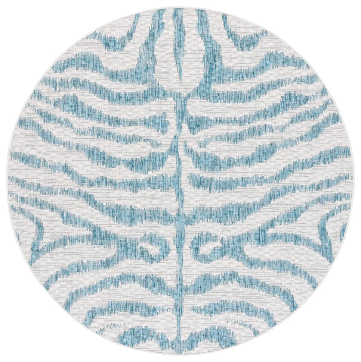 Safavieh Courtyard 6'-7" x 6'-7" Rug in Ivory / Aqua