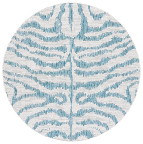 Safavieh Courtyard 6'-7" x 6'-7" Rug in Ivory / Aqua