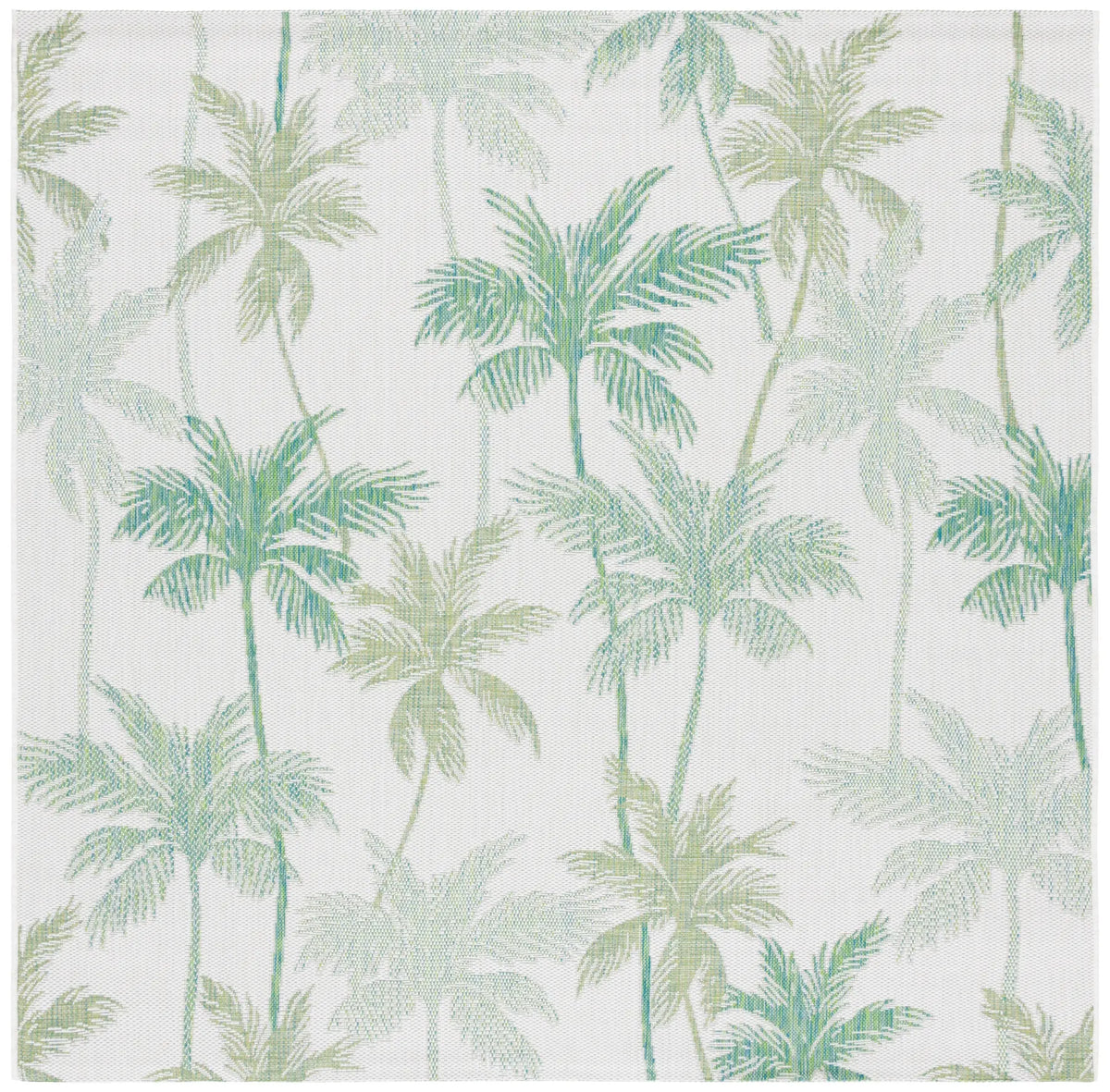 Safavieh Courtyard 6'-7" x 6'-7" Rug in Ivory / Green