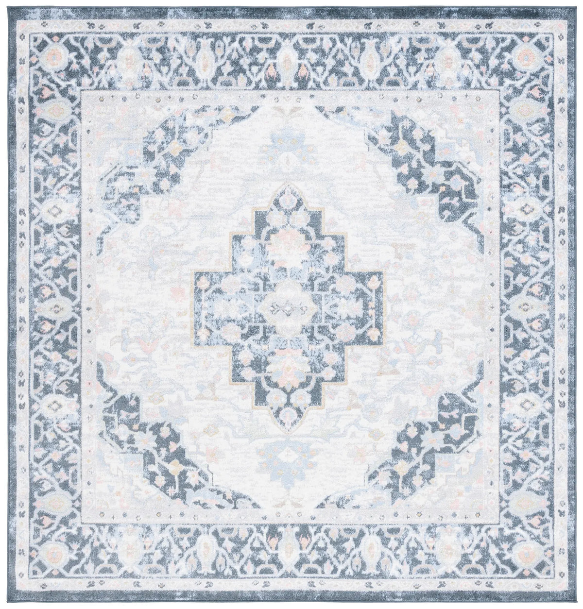 Safavieh Bayside 6'-7" x 6'-7" Rug in Blue / Ivory