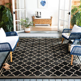 Safavieh Courtyard 10'-0" x 14'-0" Rug in Black / Beige