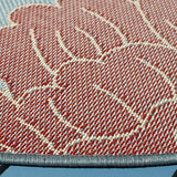Safavieh Courtyard 5'-3" x 5'-3" Rug in Anthracite / Red