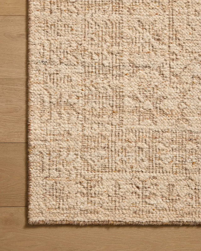 Loloi Novi NVI-01 Natural / Clay Rug - corner on wood