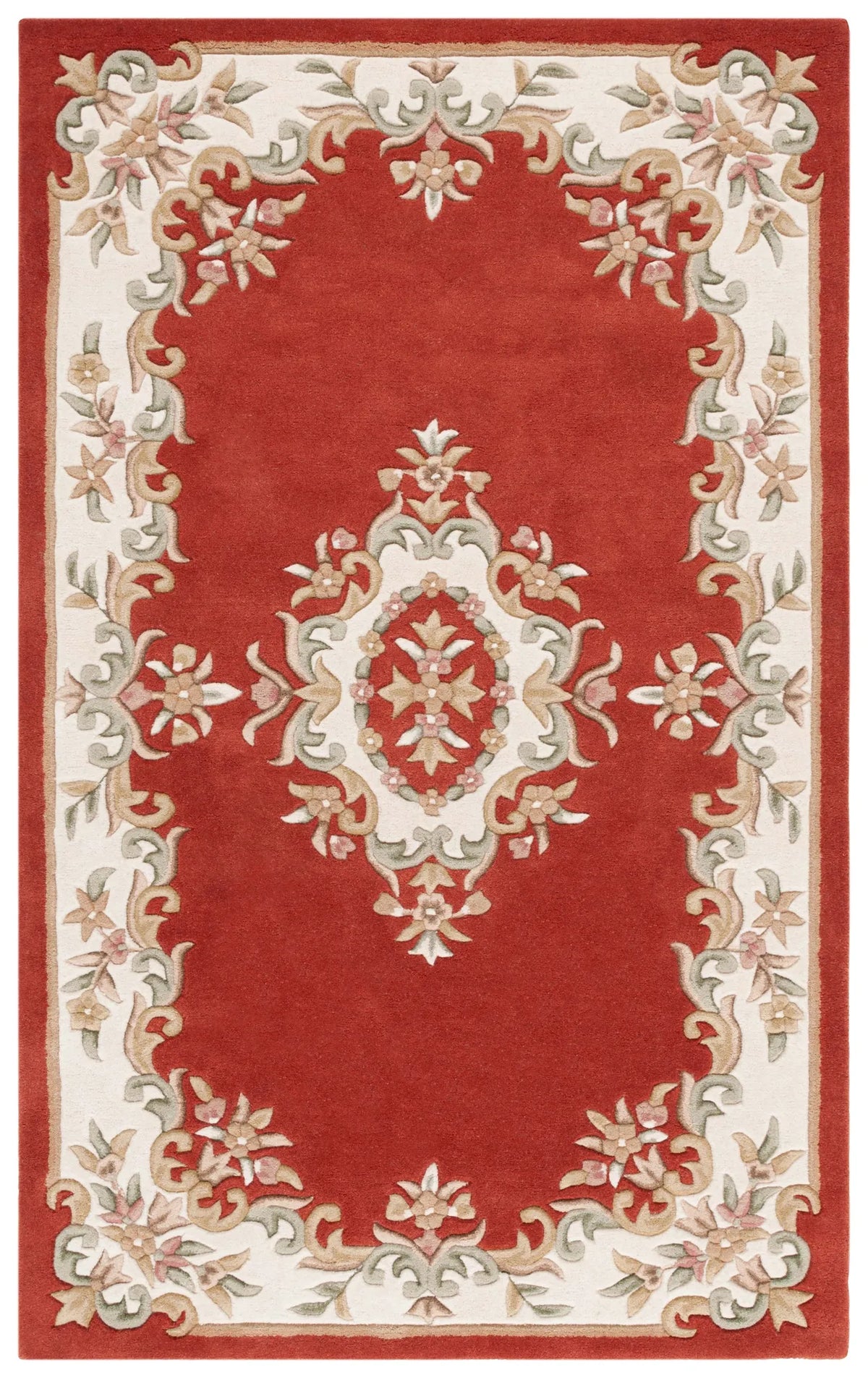 Safavieh Aubusson 4'-0" x 6'-0" Rug in Rust / Ivory