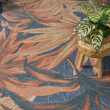 Nourison Aloha ALH43 Machine Made Blue, Rose Rug