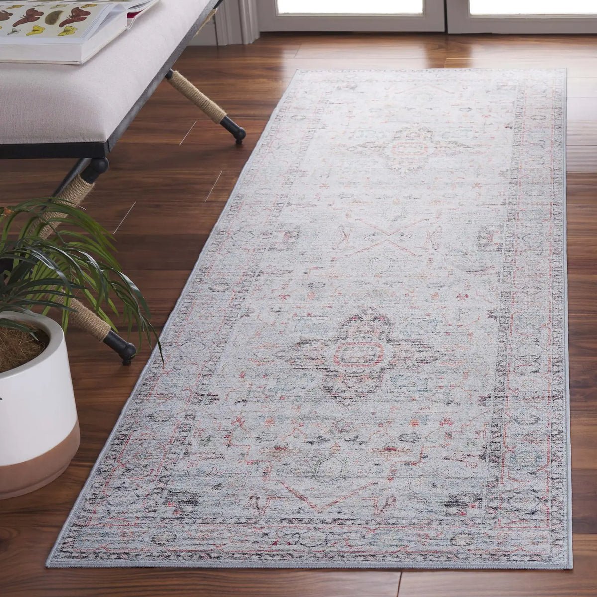 Safavieh Tucson 2'-6" x 10'-0" Rug in Light Grey / Light Green