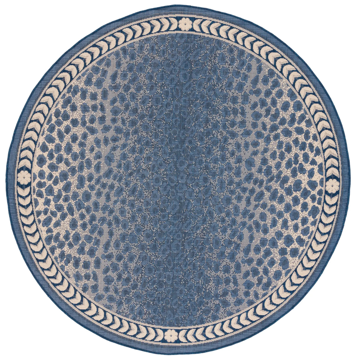 Safavieh Courtyard 6'-7" x 6'-7" Rug in Navy / Beige
