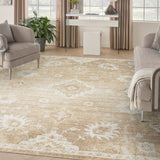 Nourison Astra Machine Washable ASW19 Machine Made Ivory, Gold Rug