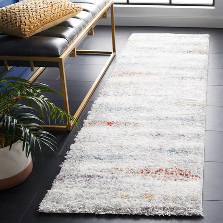 Safavieh Berber Shag 2'-3" x 8'-0" Rug in Blue Rust / Ivory