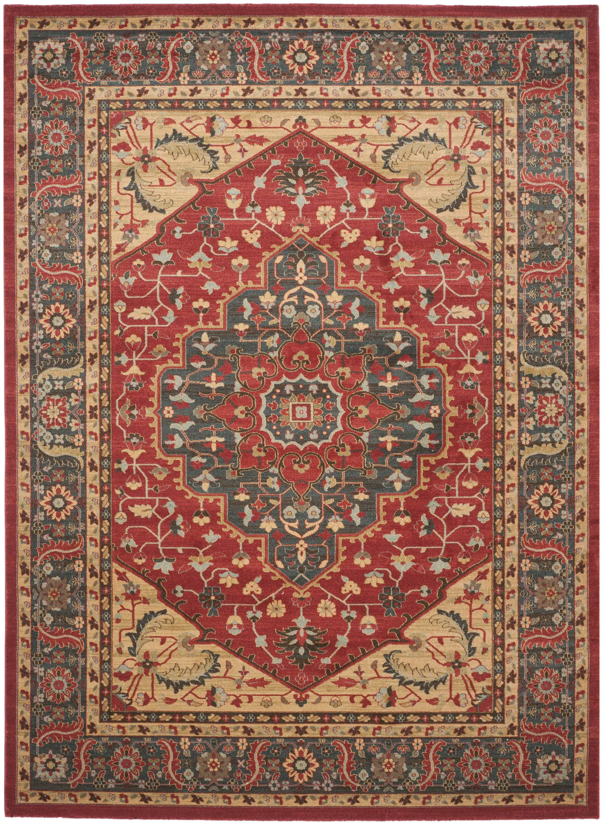 Safavieh Mahal 10'-0" x 14'-0" Rug in Navy / Red
