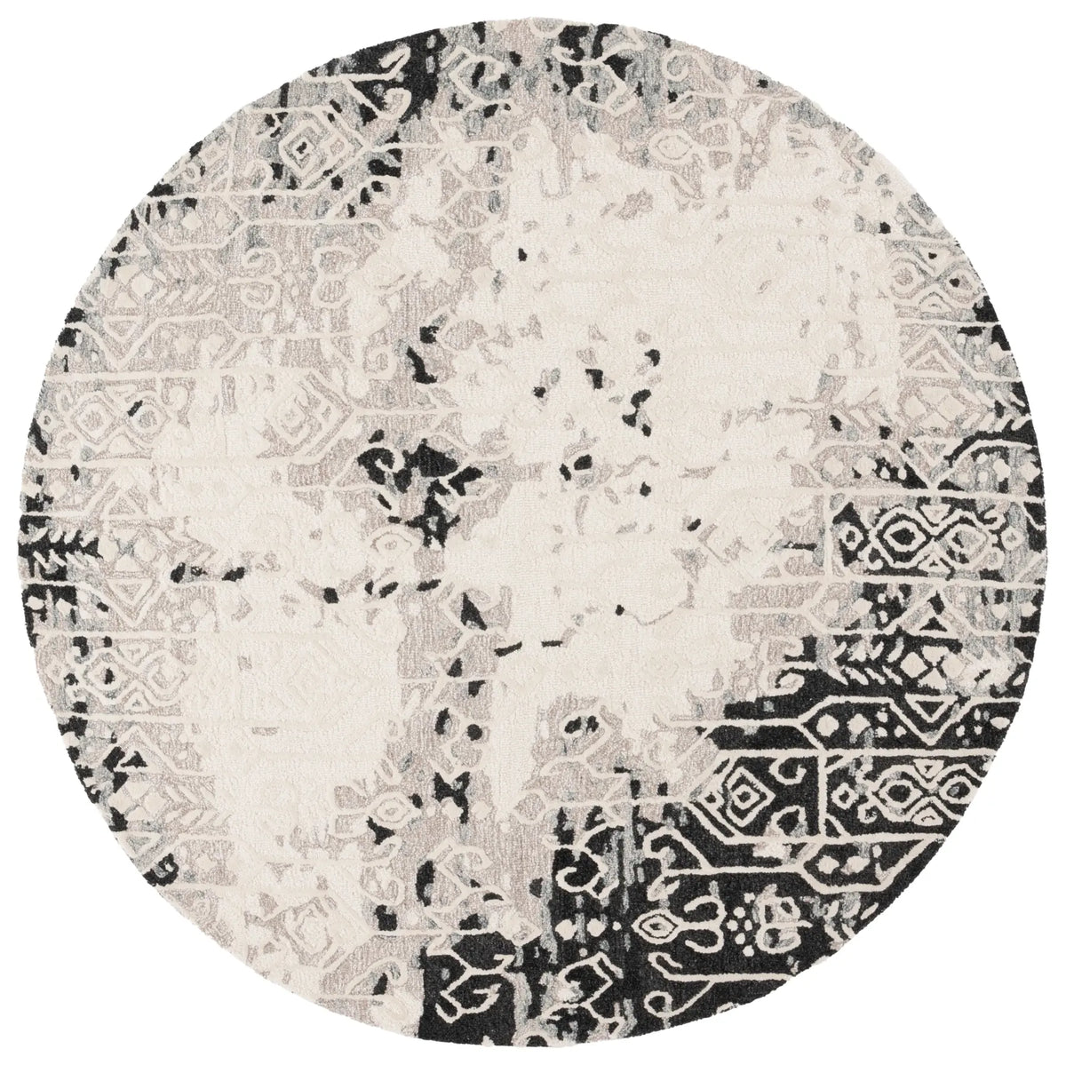 Safavieh Ebony 6'-0" x 6'-0" Rug in Black / Ivory