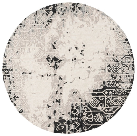 Safavieh Ebony 6'-0" x 6'-0" Rug in Black / Ivory