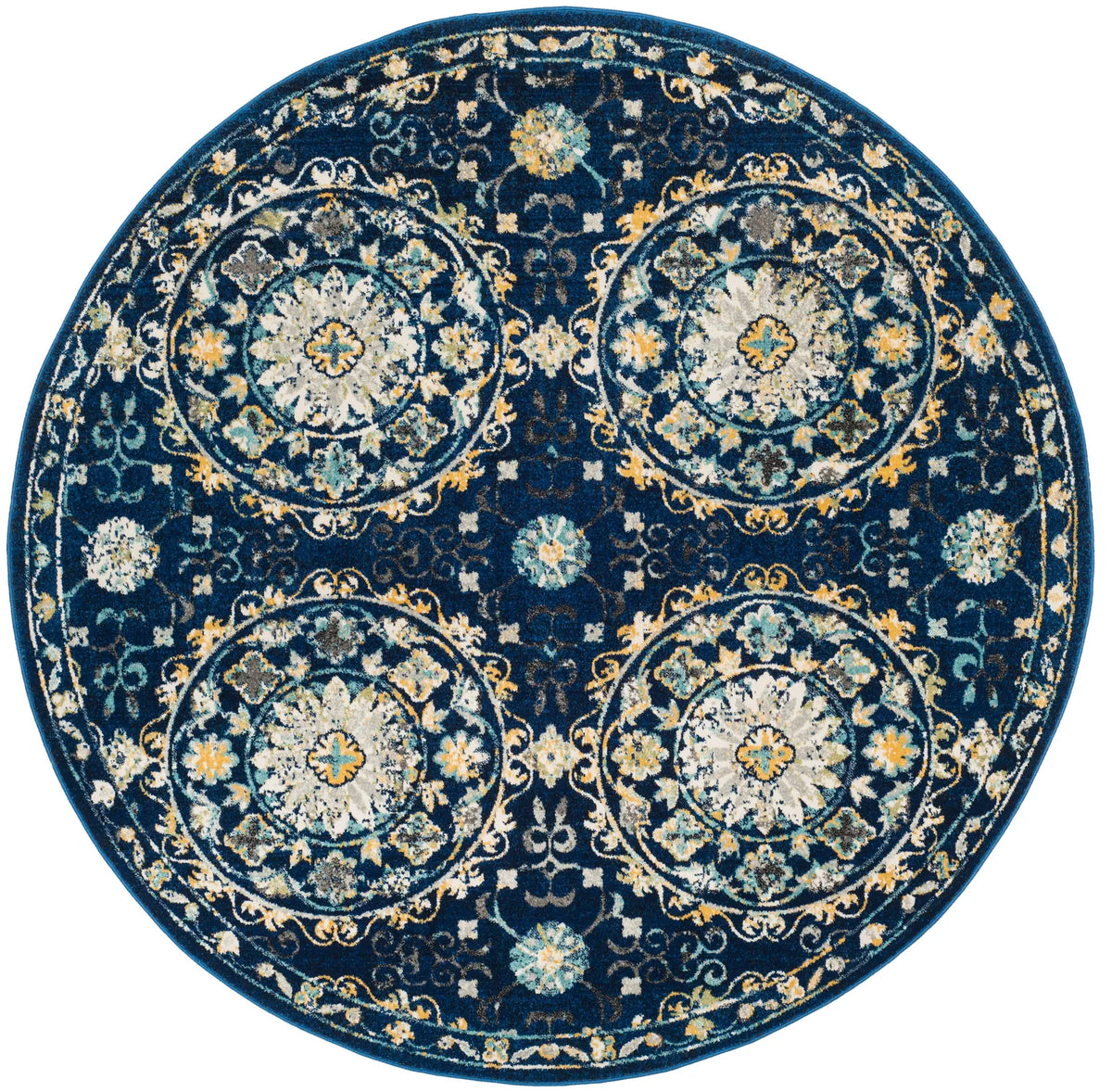 Safavieh Evoke 6'-7" x 6'-7" Rug in Navy / Ivory