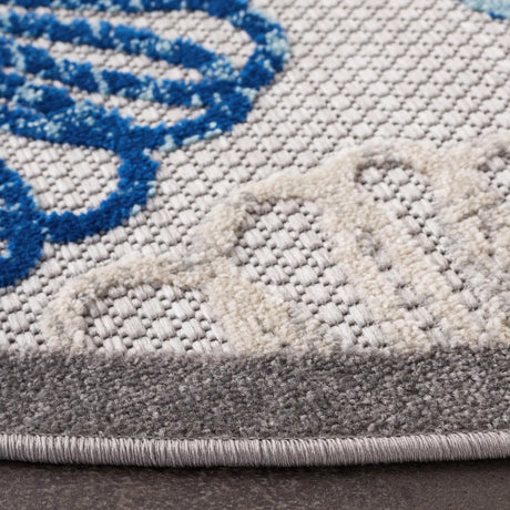 Safavieh Cabana 5'-3" x 5'-3" Rug in Grey / Blue