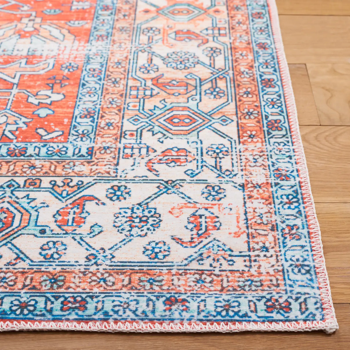 Safavieh Arizona 4'-0" x 6'-0" Rug in Rust / Aqua